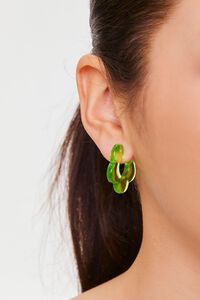 LIME Clear Flower Hoop Earrings, image 1