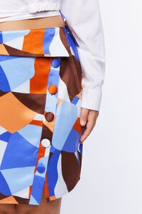 BLUE/MULTI Plus Size Abstract Geo Print Mini Skirt, image 6