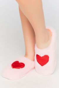 PINK Fuzzy Heart House Slippers, image 5