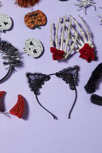 BLACK Lace Cat-Ear Headband, image 1