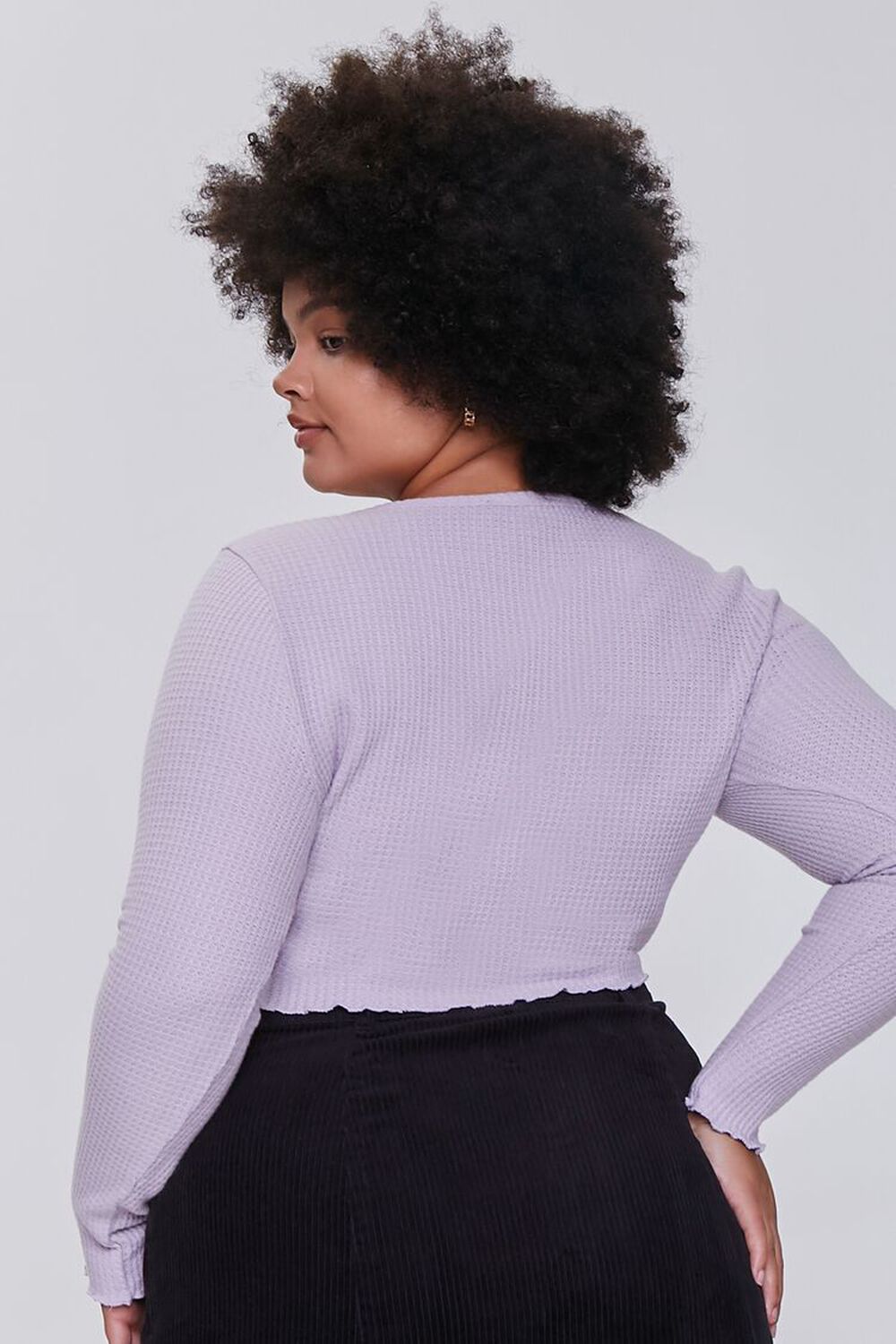 LILAC Plus Size Waffle Knit Crop Top, image 3