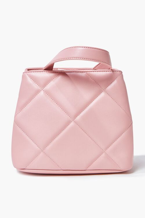 PINK Studded Quilted Faux Leather Satchel, image 3