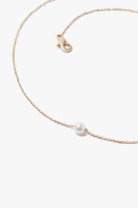 GOLD/CREAM Faux Pearl Charm Necklace, image 2