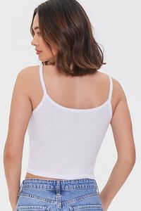 WHITE Pointelle Knit Cropped Cami, image 3