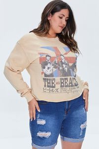 TAUPE/MULTI Plus Size The Beatles Graphic Tee, image 1