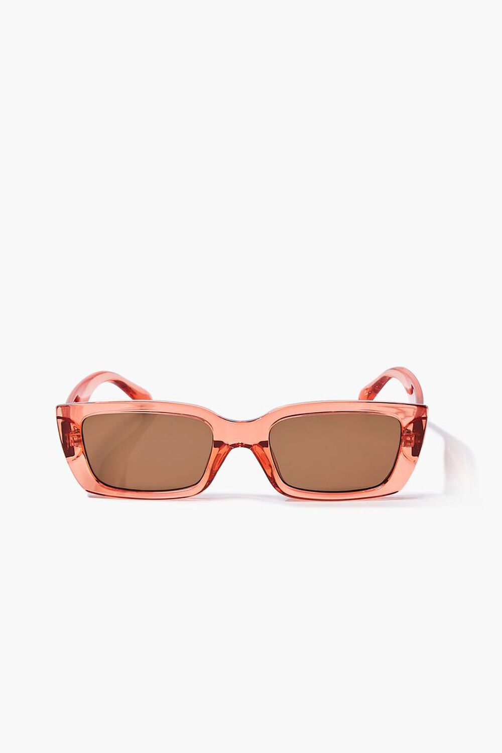 BLUSH/BROWN Semi-Translucent Rectangle Sunglasses, image 1