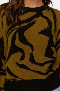 BLACK/CAMEL Abstract Striped Sweater, image 6