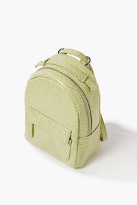 GREEN Faux Croc Leather Backpack, image 2