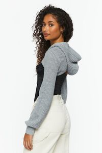 HEATHER GREY Super Cropped Hooded Sweater, image 2