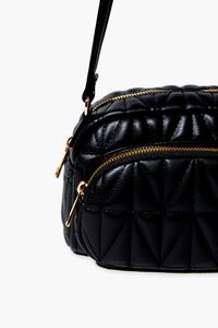BLACK Quilted Faux Leather Crossbody Bag, image 5