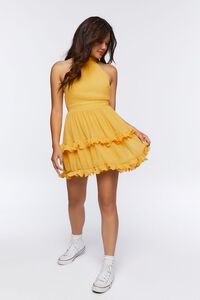 Ruffled Halter Mini Dress, image 4