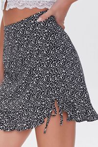 BLACK/WHITE Floral Print Mini Skirt, image 5