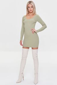 OLIVE Ribbed Mini Bodycon Dress, image 4