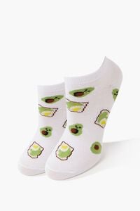 WHITE/MULTI Avocado Ankle Socks, image 1