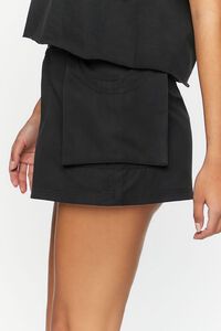 BLACK Patch Pocket A-Line Mini Skirt, image 6