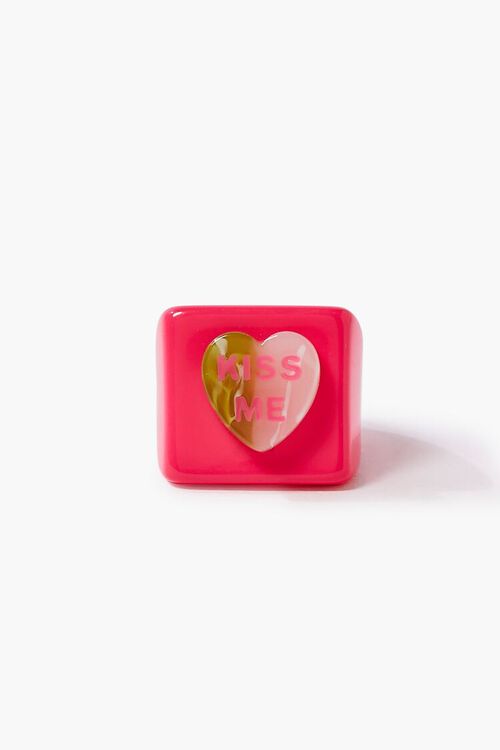 PINK Kiss Me Heart Cocktail Ring, image 3