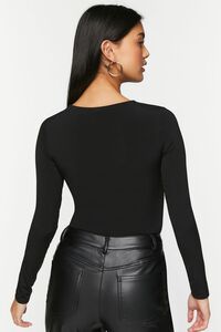 BLACK Cutout Long-Sleeve Bodysuit, image 3