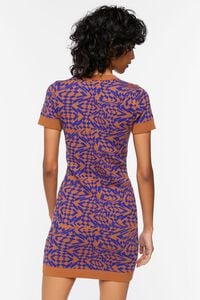 BLUE/BROWN Abstract Sweater Mini Dress, image 3