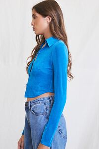 BLUE Cropped Knit Shirt, image 2