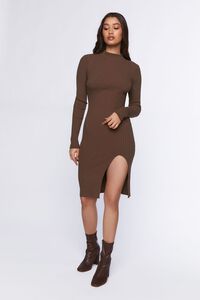 WALNUT Ribbed Knee-Length Sweater Dress, image 4
