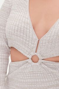 TAUPE/CREAM Plus Size Sweater-Knit Cutout Dress, image 5