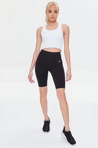 WHITE Active Seamless Lettuce-Edge Crop Top, image 4