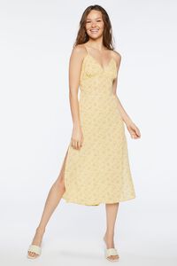 YELLOW/MULTI Floral Print Tie-Back Dress, image 1