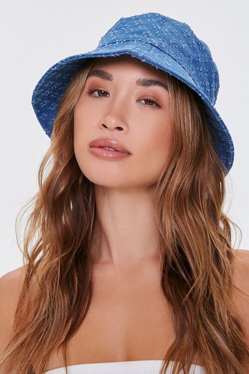 BLUE Textured Bucket Hat, image 1