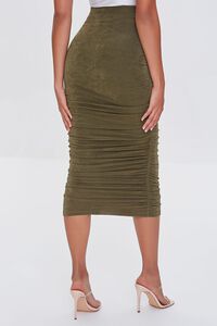OLIVE Ruched Faux Suede Skirt, image 4