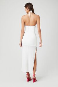 WHITE Halter M-Slit Maxi Dress, image 3