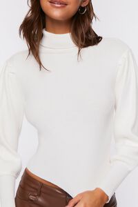 WHITE Long-Sleeve Turtleneck Sweater, image 5