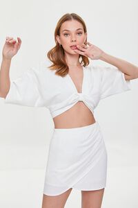 WHITE Crop Top & Mini Skirt Set, image 5
