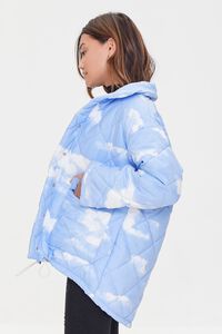 BLUE/WHITE Quilted Cloud Print Coat, image 3
