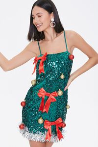 Sequin Christmas Tree Dress, image 1