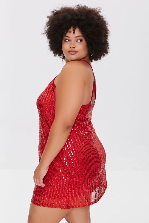 RED Plus Size Sequin Cami Dress, image 2