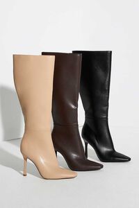 TAUPE Knee-High Stiletto Boots, image 1