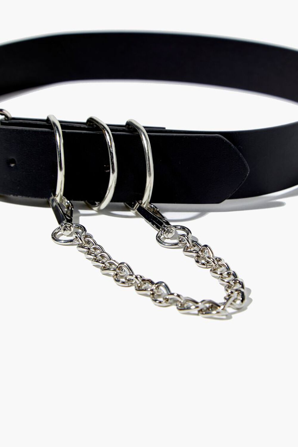 BLACK/SILVER Faux Leather Wallet Chain Belt, image 3