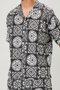 BLACK/MULTI Ornate Print Linen-Blend Shirt, image 5