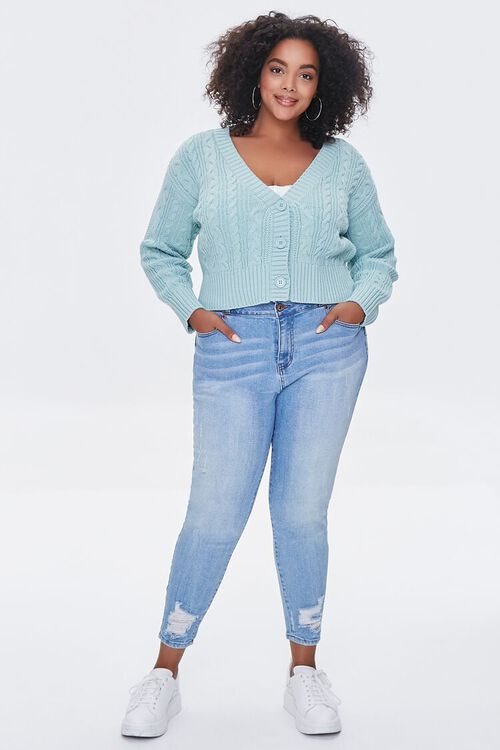 SAGE Plus Size Pantone Cardigan Sweater, image 4