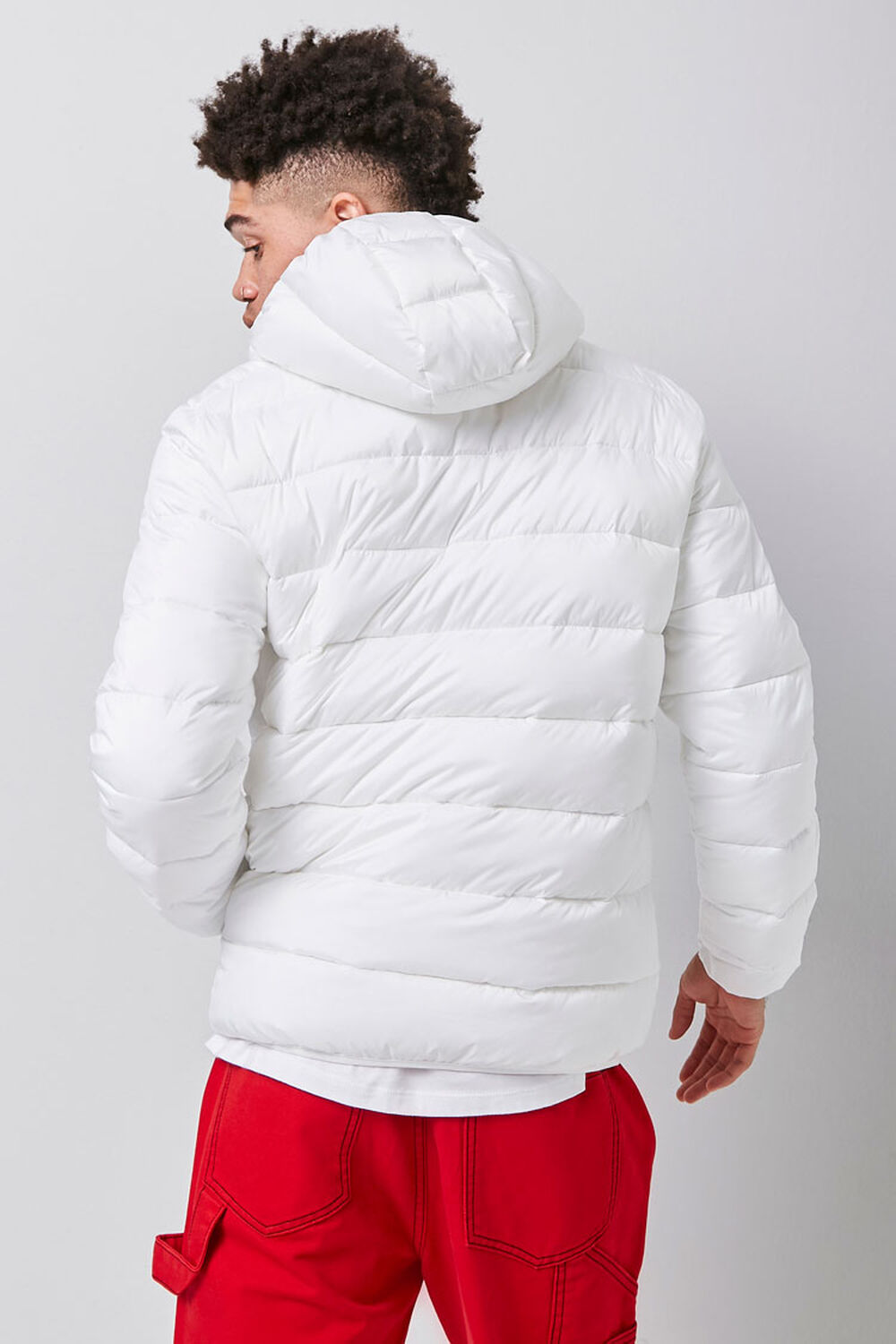 WHITE Hooded Puffer Jacket, image 3