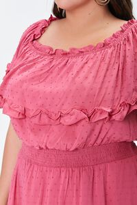 ROSE PETAL Plus Size Clip Dot Ruffled Dress, image 5