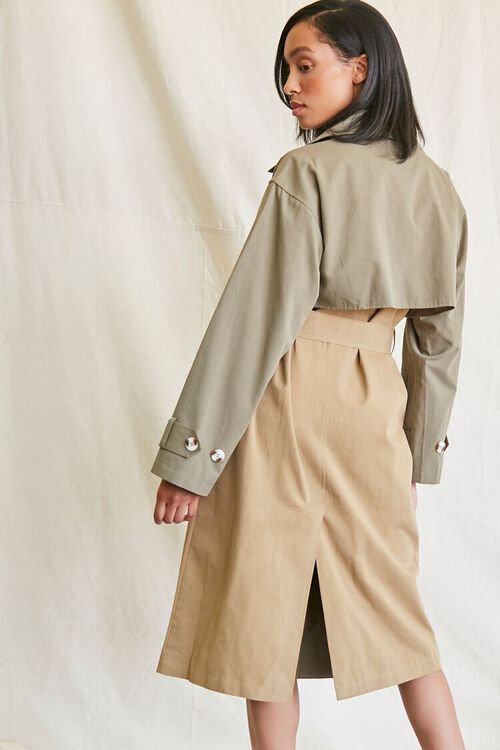 OLIVE/LIGHT OLIVE Double-Breasted Trench Coat, image 4