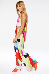 RED/MULTI Abstract Cutout Halter Jumpsuit, image 2