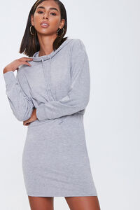 HEATHER GREY French Terry Hoodie Dress, image 1