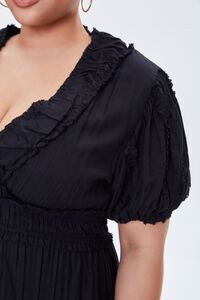BLACK Plus Size Plunging Mini Dress, image 5