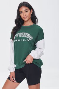 GREEN/CREAM Wyoming Combo Pullover, image 1