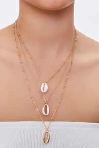 GOLD Cowrie Shell Layered Necklace, image 1