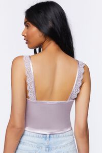 LILAC SHEEN Satin Scalloped Lace Cami, image 3