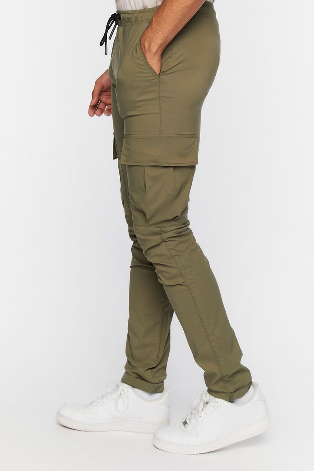 OLIVE/MULTI Drawstring Skinny Utility Pants, image 3