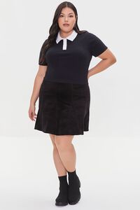 BLACK Plus Size Contrast-Trim Polo Shirt, image 4